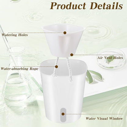 4 Inch Self Watering Pots for Indoor Plants,10 Sets Self Watering Planter Pots with Visual Water Level Window and Multiple Vents,Self Watering Plant Pot for All House Plants,Flowers,Herbs