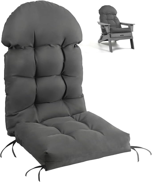 FUNBERRY Adirondack Chair Cushion, Thicken Comfy Cushions for Rocker Non Slip Fade Shield Waterproof High Back with Ties