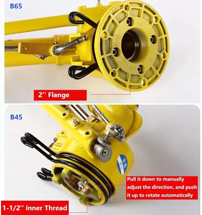 Farm Irrigation Sprinkler, 2" Impulse Impact Sprinkler with Replacement Nozzle & 1.2M Rack 360° Large-Area Watering Spray