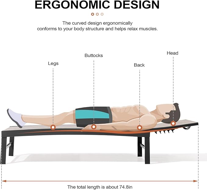 Crestlive Products Chaise Lounge Chair Outdoor Set of 2, Adjustable 5 Positions Pool Lounge Chairs, Metal Tanning Recliner, Outdoor Furniture All Weather for Patio, Beach, Yard, Pool