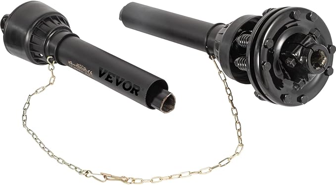 VEVOR PTO Shaft, 1-3/8" PTO Drive Shaft, 6 Spline Both Ends PTO Driveline Shaft, Series 5 Tractor PTO Shaft, 43"-57" Brush Hog PTO Shaft, Black PTO Shaft w/Slip Clutch for Bush Hog/Finish Mower