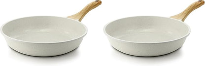 SENSARTE Nonstick Ceramic Frying Pan Skillet, 9.5 Inch Omelet Pan, Healthy Non Toxic Chef Pan, Induction Compatible Egg Pan with Heat Resistant Handle, PFAS-Free (Pack of 2)