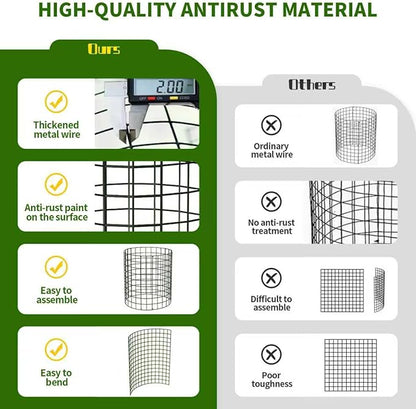 8 Packs Round Plant Protector from Animals,Metal Wire Mesh Garden Plant Cages for Outdoor Gardening Supplies, Garden Protection Rabbits Chickens Ducks for Vegetables, Flowers, Shrubs (16'' x 12'')