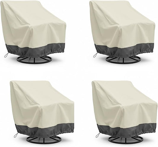 4 Pack Heavy Duty Patio Chair Covers - Rip-Resistant 600D Oxford Fabric - 8000mm Waterproof UV-Resistant Outdoor Furniture Covers for Adirondack, Rocking, and Swivel Chairs, 39"W x 37"D x 38"H