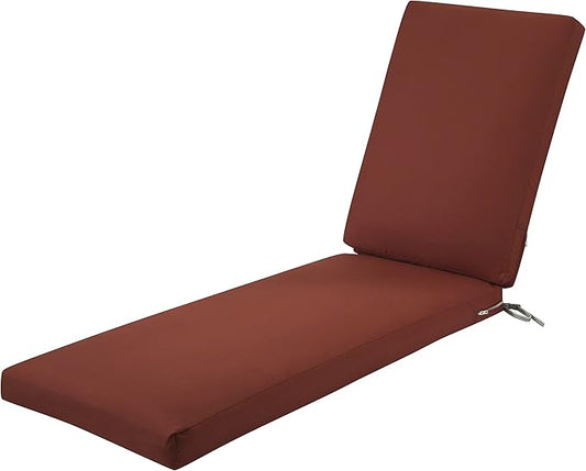 Classic Accessories Ravenna Water-Resistant 72 x 21 x 3 Inch Patio Chaise Lounge Cushion, Spice, Patio Cushion