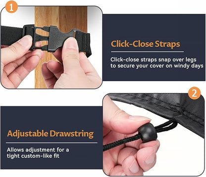 Outdoor Furniture Set Cover, Waterproof Patio Table Covers for 4 x 4 ft Outside Dining Table and Chairs Seating, Square Outdoor Cover - 54"L x 54"W x 28"H