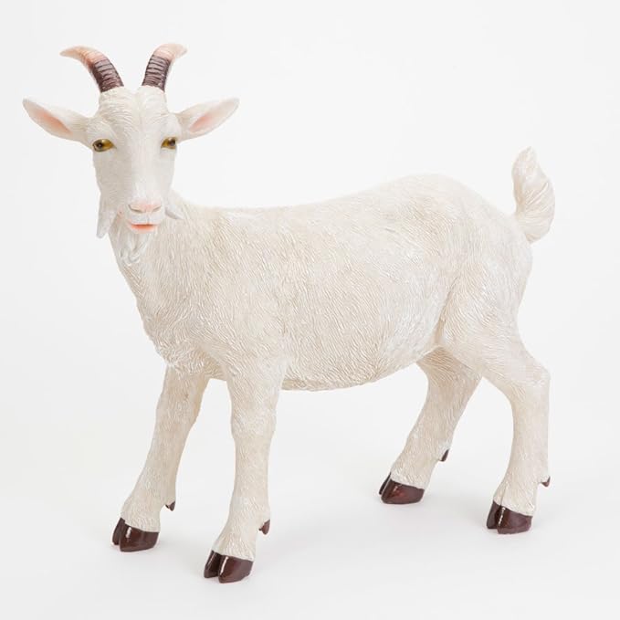 Bits and Pieces - Realistic Goat Statue - Lifelike Durable Resin Sculpture - Outdoor Garden Sculpture