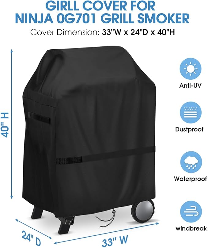 Grill Cover for Woodfire Outdoor Grills and Stand,Water-Resistant Outdoor Wood fire Covers for Grill Smoker (Cover Only)
