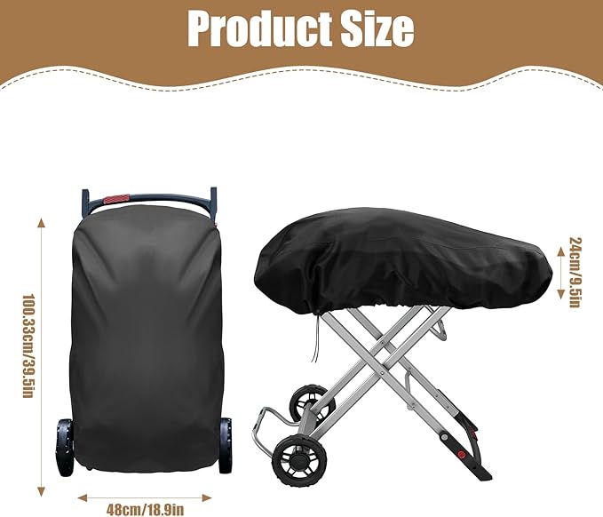 Grill Cover for Weber Traveler Portable Gas Grill 9010001,Weber Traveler Grill CoverHeavy Duty Waterproof 600D Oxford Fabric Weather Resistant Grill Cover Portable with Coleman Roadtrip Accessories