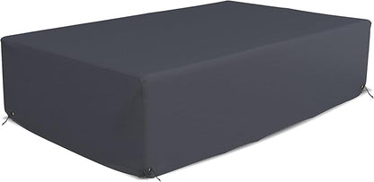 Covers & All Patio Sectional Sofa Set Cover 160 GSM PVC Emboss Fabric Outdoor Furniture Table and Chair Set Cover with Drawstring for Snug Fit (128" W x 83" D x 28" H, Grey)