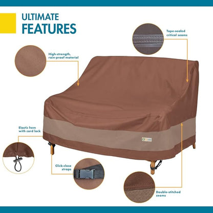 DUCKCOVERS Ultimate Waterproof 58 Inch Deep Loveseat Cover, Patio Furniture Covers