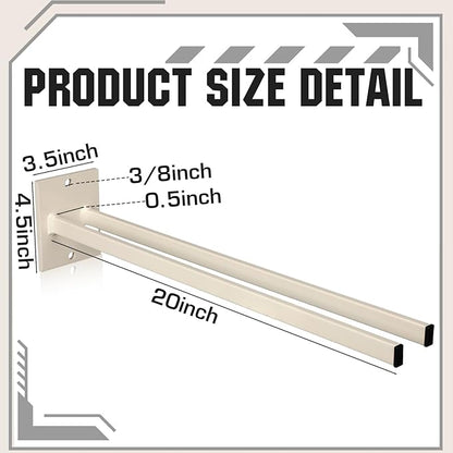 Zonon 4 Pcs Extra Long Tool Rack for Shovels Spades Rakes Brooms Shovel Holder for Truck and Shovel Rack Heavy Duty Powder Coated Steel Wall Mount Storage Organizer Garage and Shed (Beige)
