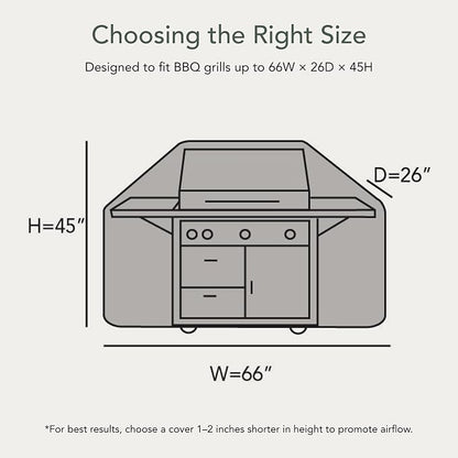 Covermates Classic Grill Cover - All-Weather Heavy Duty Outdoor BBQ Cover with Water-Resistant 12-Gauge Vinyl, Mesh Vents, Protection for Large Outdoor Grills, 66 Inch, Black