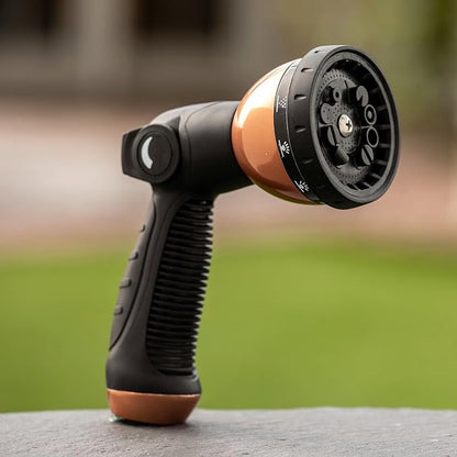 Pocket Hose 25 FT Copper Bullet Expandable Garden Hose w/10 Pattern Thumb Spray Nozzle AS SEEN ON TV 650psi 3/4 in Patented Lead-Free Ultra-Lightweight Solid Copper Anodized Aluminum