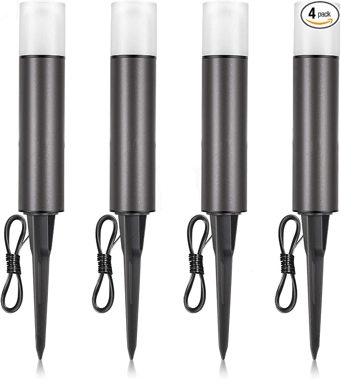 Outdoor Landscape Lights - Low Voltage Aluminum Construction, Waterproof 12V 3W 3000K Warm-Yellow Light (4-Pack)