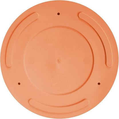 Bloem Mathers 6" Muted Terra Cotta Round Modern Resin Garden Planter Pot with Drainage Holes and Removable Saucer Tray Included
