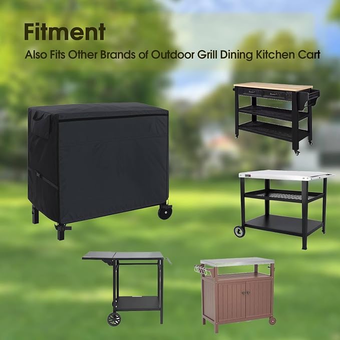 Outdoor Prep Table Cover,40 Inch Waterproof Table Cover for Unitity Cart BBQ Grill Cart,Outdoor Patio Food Cover for Small Table Worktable Metal Table(40"L*24"W*32“H,Black)