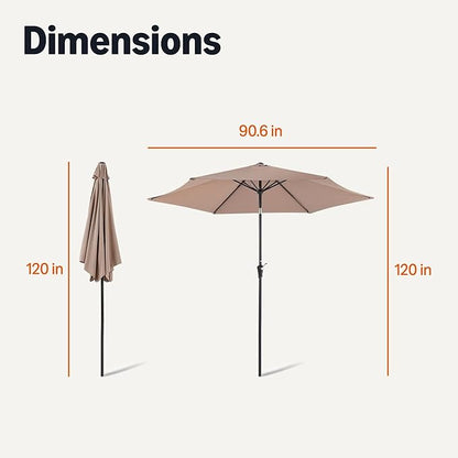 Amazon Basics Patio Umbrella, Crank Lift and Push Button Tilt, 10 Foot, Tan