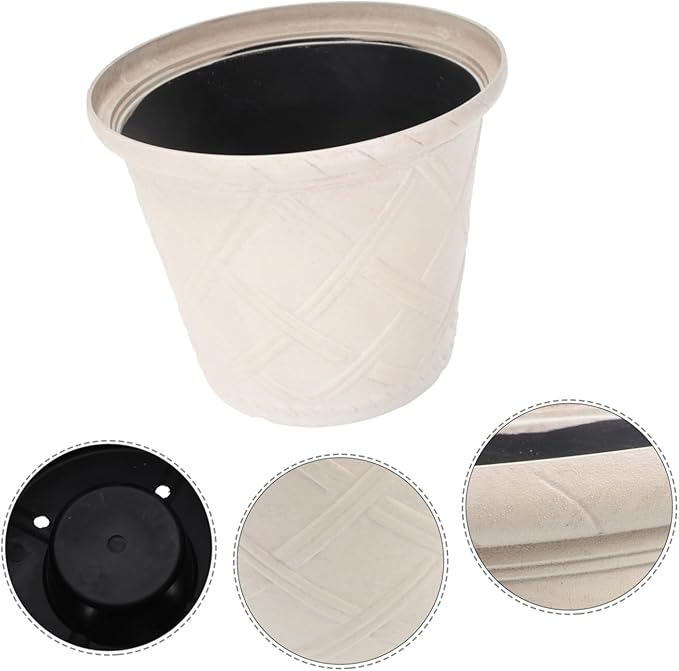 Happyyami Rustic Resin Planter Pot Vintage Outdoor Planters for Faux Outdoor Plants for Outside Decor