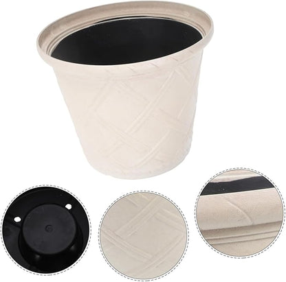 Happyyami Rustic Resin Planter Pot Vintage Outdoor Planters for Faux Outdoor Plants for Outside Decor