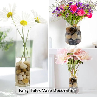 YISZM 40lbs White River Rocks for Garden Landscaping, 1-2 Inch Natural Pebbles for Indoor Plants, High Polished Decorative Stones Outdoor and Indoor DIY Vase Filler Fish Tank Aquariums