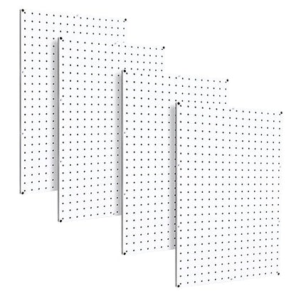 WallPeg Pegboard Kit - 4 Each 24"x16" White Pegbaord Panels - Made in The USA