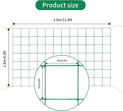 KINGLAKE GARDEN Trellis Netting for Climbing Plants 6 Ft x 12 Ft Green Garden Plant Netting Heavy-Duty Plastic Plant Trellis Netting for Tomato, Cucumber, Plants, Fruits, Flowers