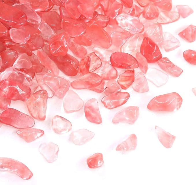 WAYBER Decorative Pebbles, 1 Lb/460g (Fill 1 Cup) Pink Crystal Quartz Stones Irregular Rock Gravel for Aquarium Turtle Tank Decoration/Succulent Plant Landscape/Flowerpot Vase Ornament