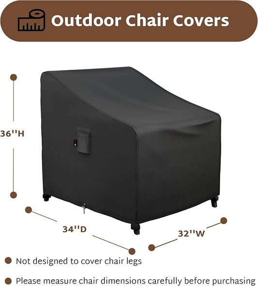 iBirdie Waterproof Outdoor Chair Covers 32 x 34 x 36 inch 2 Pack Patio Furniture Covers
