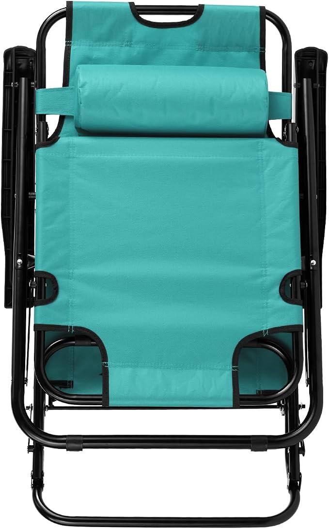 Outdoor Folding Chaise Lounge Chair, Patio Sun Lounger Reclining Beach Chair Sun Patio Pool Lawn Recliner Chair (Green)