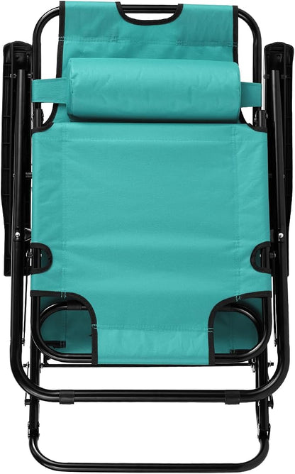 Outdoor Folding Chaise Lounge Chair, Patio Sun Lounger Reclining Beach Chair Sun Patio Pool Lawn Recliner Chair (Green)