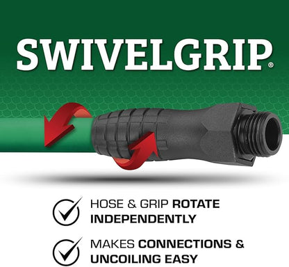 Flexzilla Colors SwivelGrip Garden Hose 5/8 in. x 10 ft., Lightweight All-Weather Water Hose, Durable and Flexible, Leak-Free Connections, Forest Green