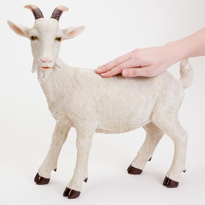 Bits and Pieces - Realistic Goat Statue - Lifelike Durable Resin Sculpture - Outdoor Garden Sculpture