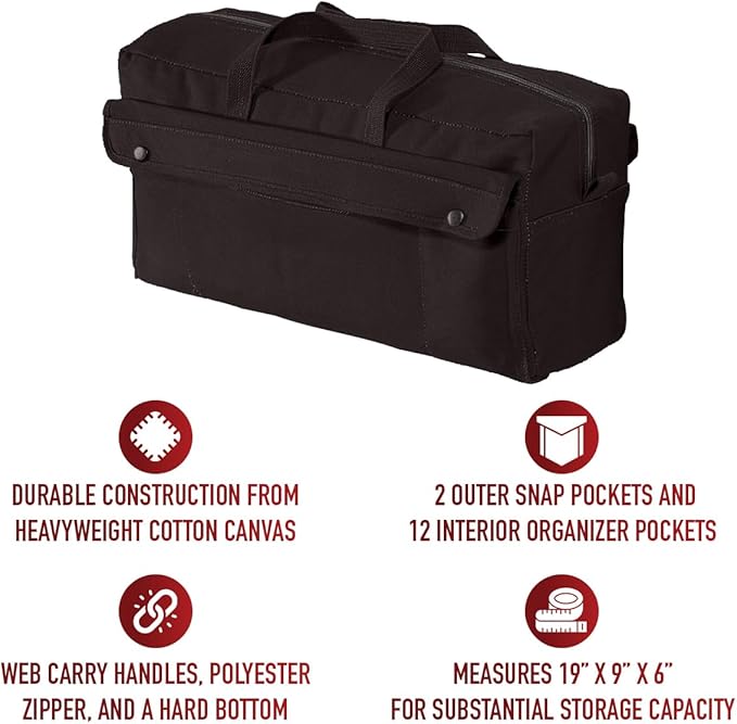 Rothco Canvas Jumbo Mechanic Tool Bag - Heavy-Duty Organization for Gear and Equipment