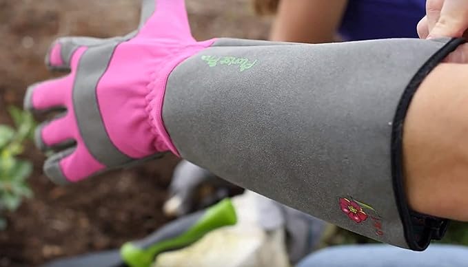 G & F Products Florist Pro Rose Gardening Gloves, Synthetic Leather Palm, Thorn Protection, Long Sleeve