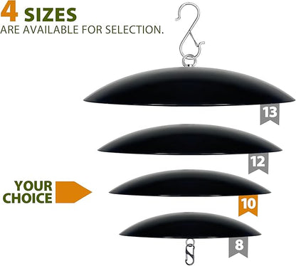 10" Mini Bird Feeder Rain Guard, Hummingbird Feeder Shade Dome Cover, for Small Feeders, Works with Ant Guards (Black), 2 Pack
