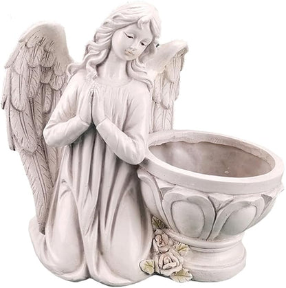 Unomor 1Pc Resin Angel Flowerpot Home Decor Chic Succulent Planter Figurine and Stable Decorative Supply for Indoor and Outdoor Unique Angel Design for Planting and Garden