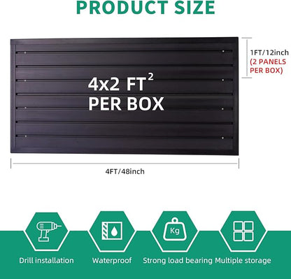 Slat Wall Paneling Garage Slatwall Storage Systems, Slatwall Panel 4x2 ft Garage Wall Organizer PVC Wall Panels Bike Rack Storage & Organization Products Garden Tool Organizer Wall Mount