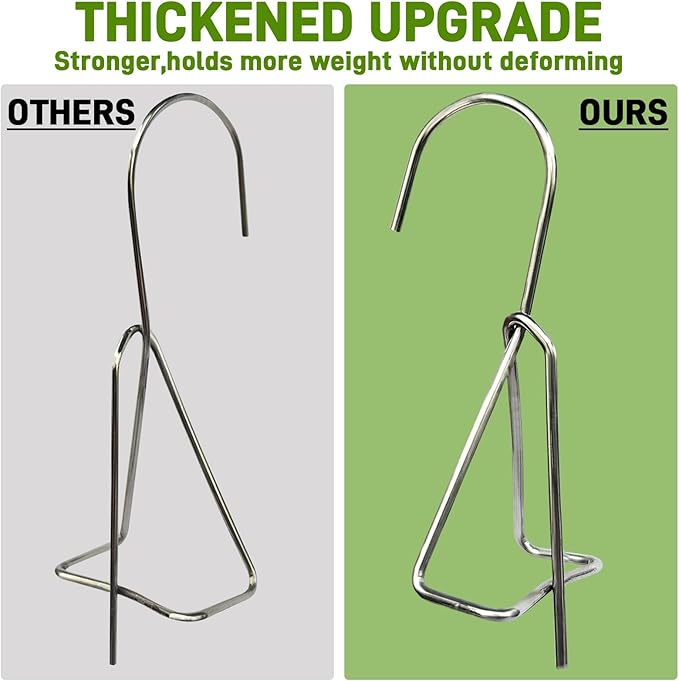 10 Packs Terracotta Pots Hanger Hooks,Sturdy Thick Stainless Steel Plant Hanger,Flower Pot Holders for Clay Pots,Wall and Fence Mounted Plant Holder,Terra Cotta Pot Hanging Holders(Side Hang,10Pack)