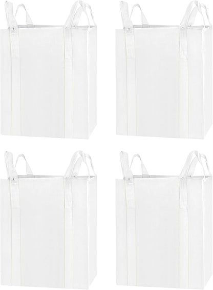 QWORK FIBC Bulk Bag, 4 Pack Sandbags 1 Ton Industrial Grade Bag Holds 2200 LBS, Woven Polypropylene Bags 35" x 35" x 43"