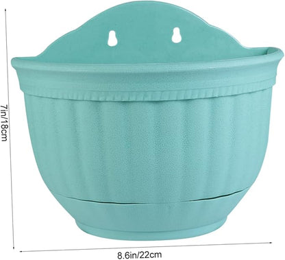 BESPORTBLE Wall Hanging Half Planter Pot Flower Container Drainage for Indoor and Outdoor Use Space-Saving Floral Decoration for Balcony and Garden
