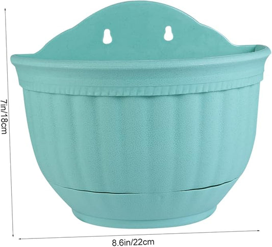 BESPORTBLE Wall Hanging Half Planter Pot Flower Container Drainage for Indoor and Outdoor Use Space-Saving Floral Decoration for Balcony and Garden