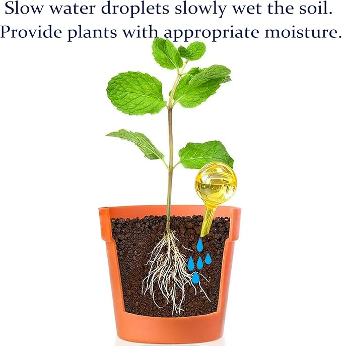 Plant Watering Devices, 6pcs Plastic Plant Watering Globes, Plant Waterer Self Watering Bulbs for Indoor Outdoor Plants