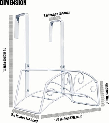 Garden Hose Holder for Outside Yard Hang Over the Door and Fence, Holds Up to 150Ft, White