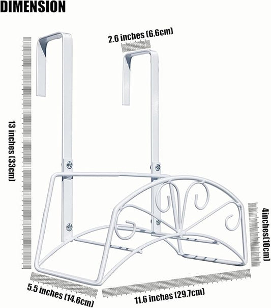 Garden Hose Holder for Outside Yard Hang Over the Door and Fence, Holds Up to 150Ft, White