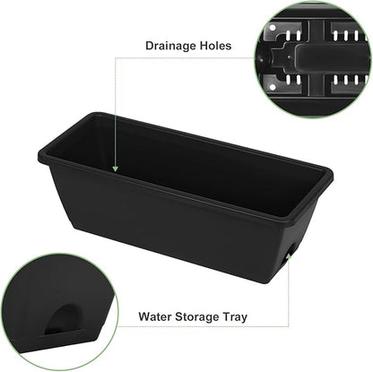 YBING Vertical Garden Planter 5 Tier Raised Garden Bed Outdoor Tiered Herb Garden Planter Standing Vertical Planter Box Flowers Vegetables Planters Black