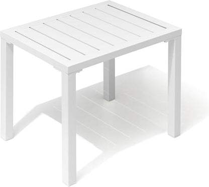 Crestlive Products Outdoor Side Table,Aluminum Rectangular Side/End Table, Small Patio Coffee Bistro Table for Outdoor Indoor