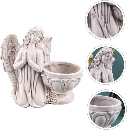1Pc Chic Angel Resin Flowerpot Decorative Succulent Planter for Home Garden and Exquisite Craftsmanship for Indoor and Outdoor Use