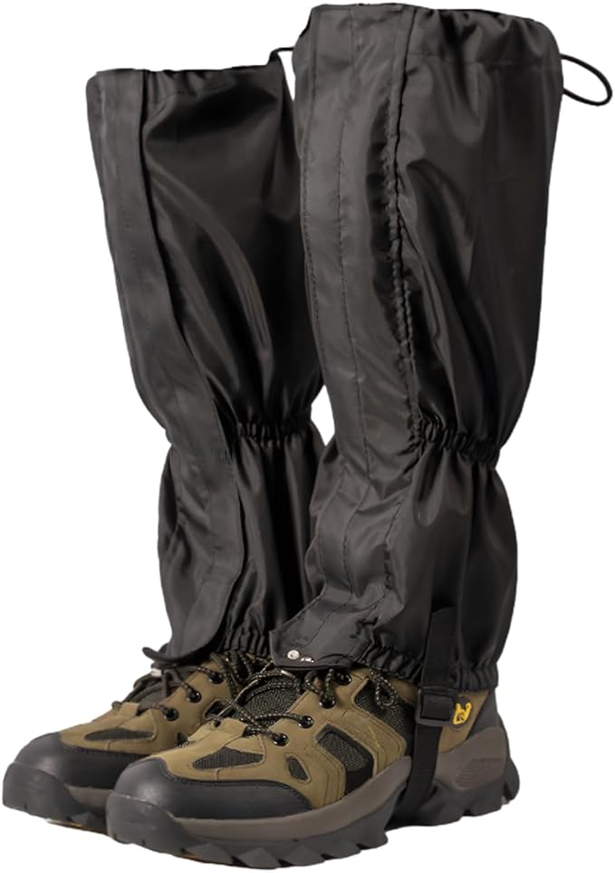 Lawn Care Leg Gaiters, Waterproof Lower Legs Gaiter Outdoor, 15.74" x 10.23" Adjustable Weed Eating Leg Protectors for Men and Women, Leg Guards Boot Legging Gaiters fo Garden Farm Working, Black