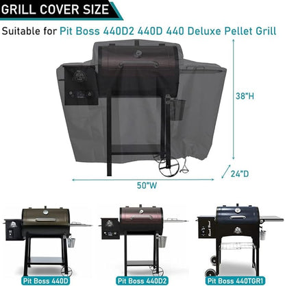 ZJYWSCH Grill Cover for Pit Boss 440D2 440D 440 Deluxe Ranch Hand 440TGR1 456D 456D3 Wood Pellet Grill Smoker Waterproof Pit Boss 440 Grill Cover Mile Hybrid 600HY Heavy Duty